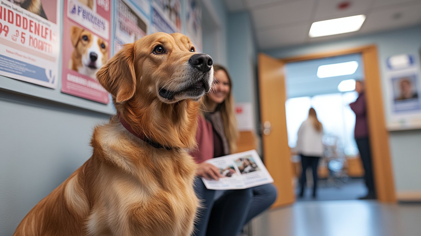 Chien chez le vétérinaire avec mutuelle pour réduire les frais